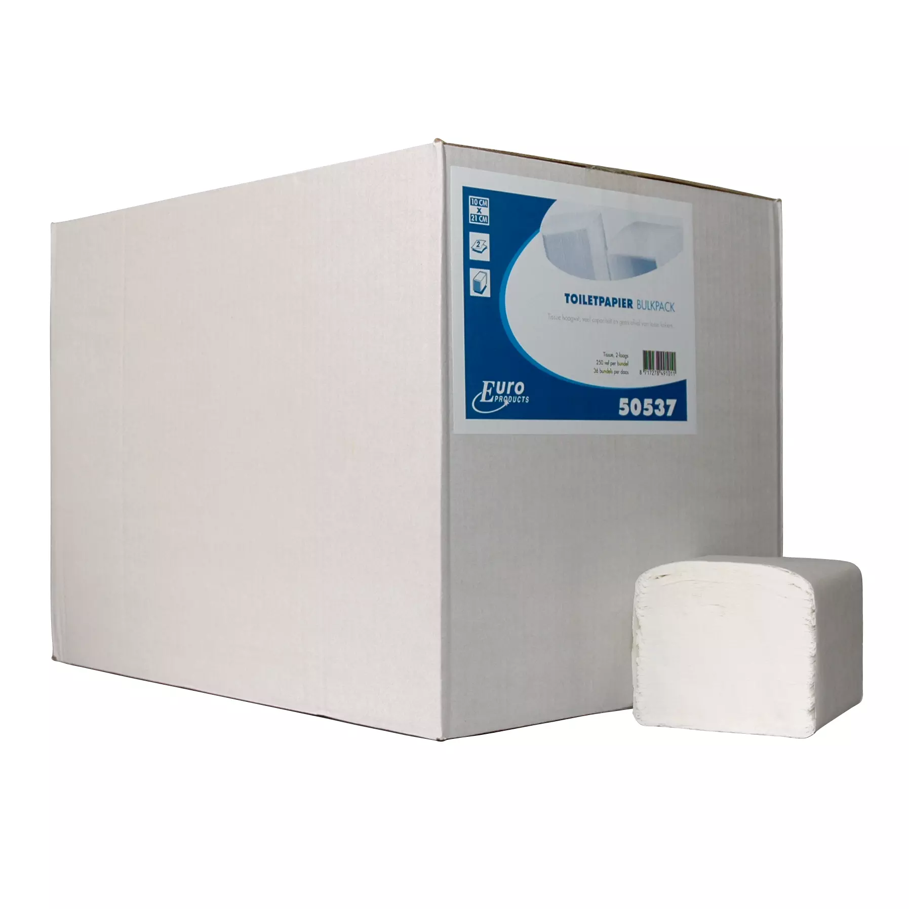 Een Euro Bulkpack Tissue 2-lgs. toiletpapier Wit, losse vellen koop je bij Scheepstra Drachten